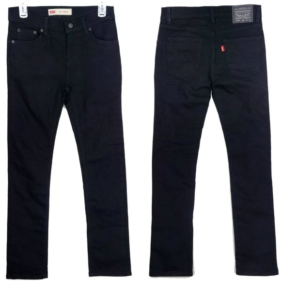 NEW Levi's 510 Boys Stretch Skinny Jeans Sz 14 Reg 27W  27L Slim Fit Black Levis - Picture 2 of 9